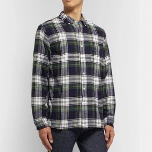 Alex Mill Button Down Collar Checked Cotton Flannel Shirt Sz M